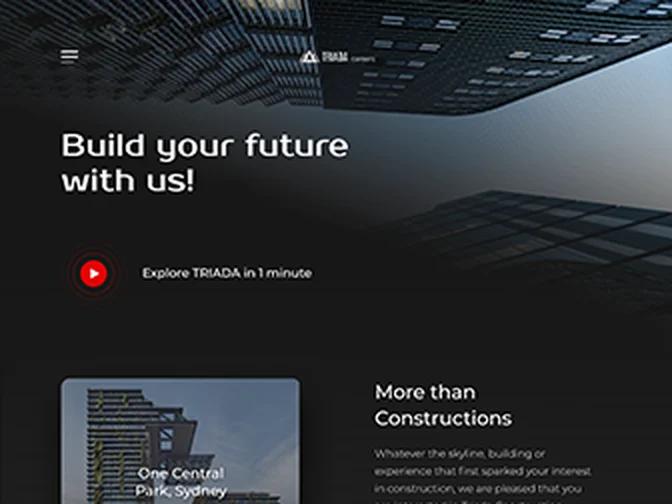 Sample career site with a dark theme, video and benefits
